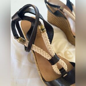Chloé “Amiata” Leather Espadrille Wedges: Platforms. Made in Spain size 36